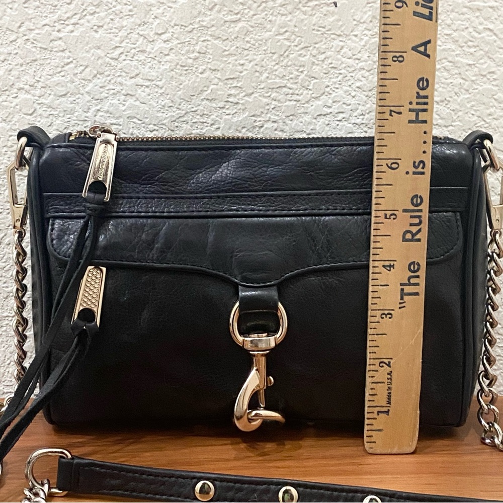 REBECCA MINKOFF Mini MAC Black Leather Crossbody Bag - Picture 7 of 16